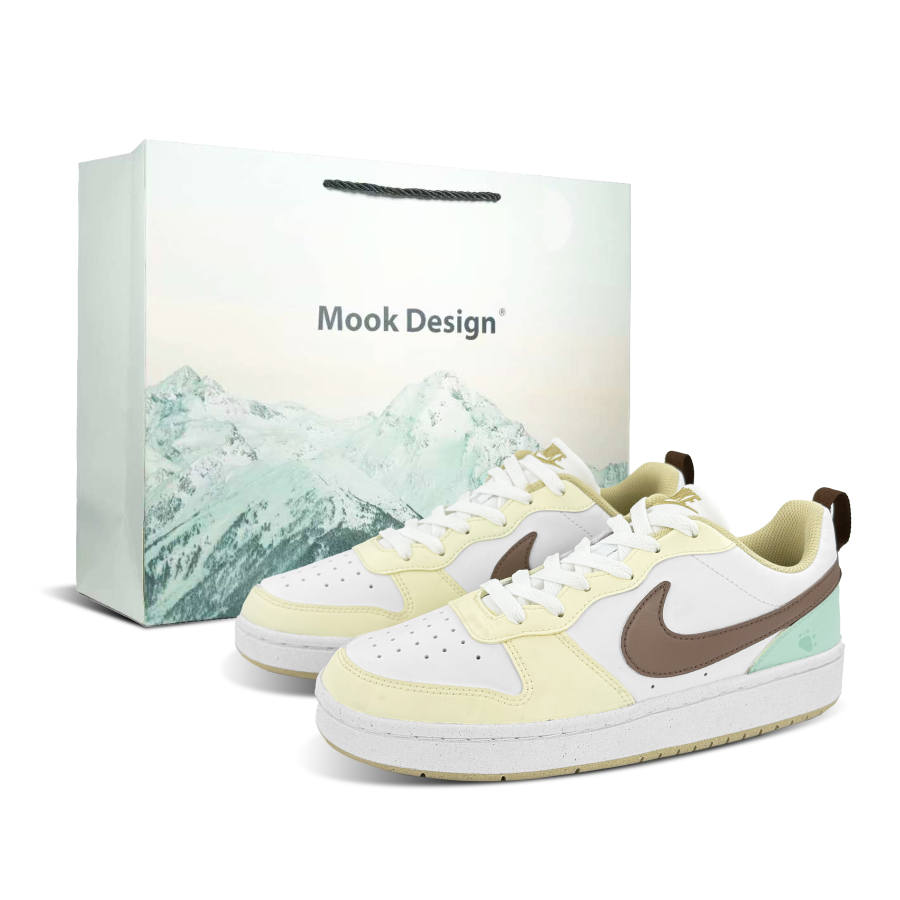 Nike Nike Court Borough Mocha Milk Coffee Shopping Bag Breathable And Slip Resistant Breathable And Slip Resistant Low top