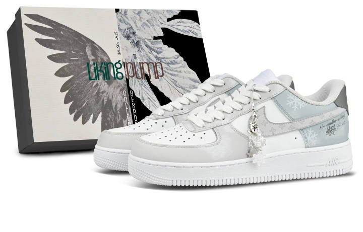 Nike Nike Air Force 1 Leather Low top Skateboard Shoes Blue White Unisex