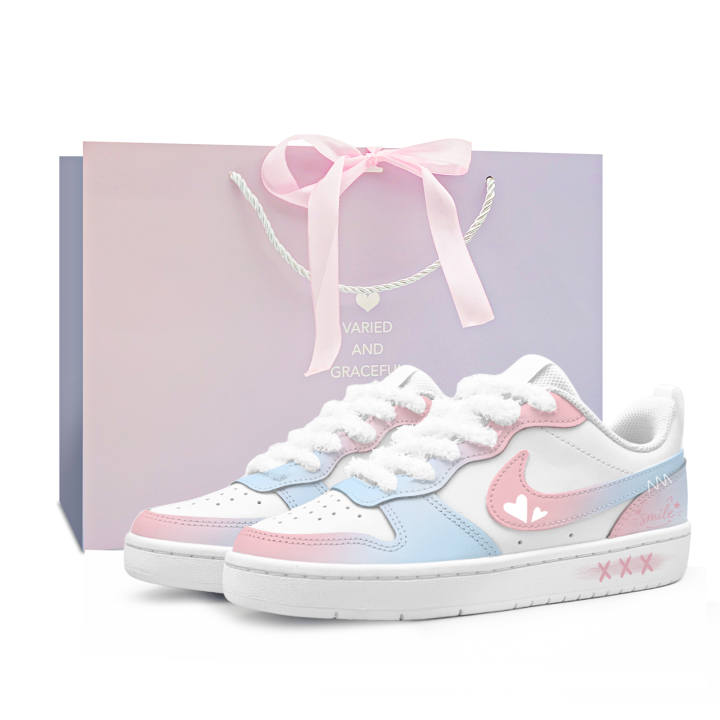 Nike Nike Court Borough Love Notebook Synthetic Leather Slip Resistant Cushioning Abrasion Resistant Low top