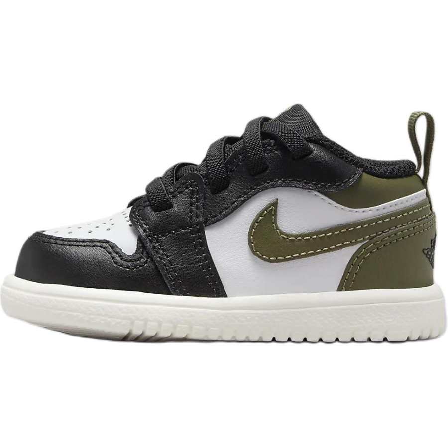 Jordan Jordan Air Jordan 1 Abrasion Resistant Low top Toddler Shoes Black White Green Infant And Toddler