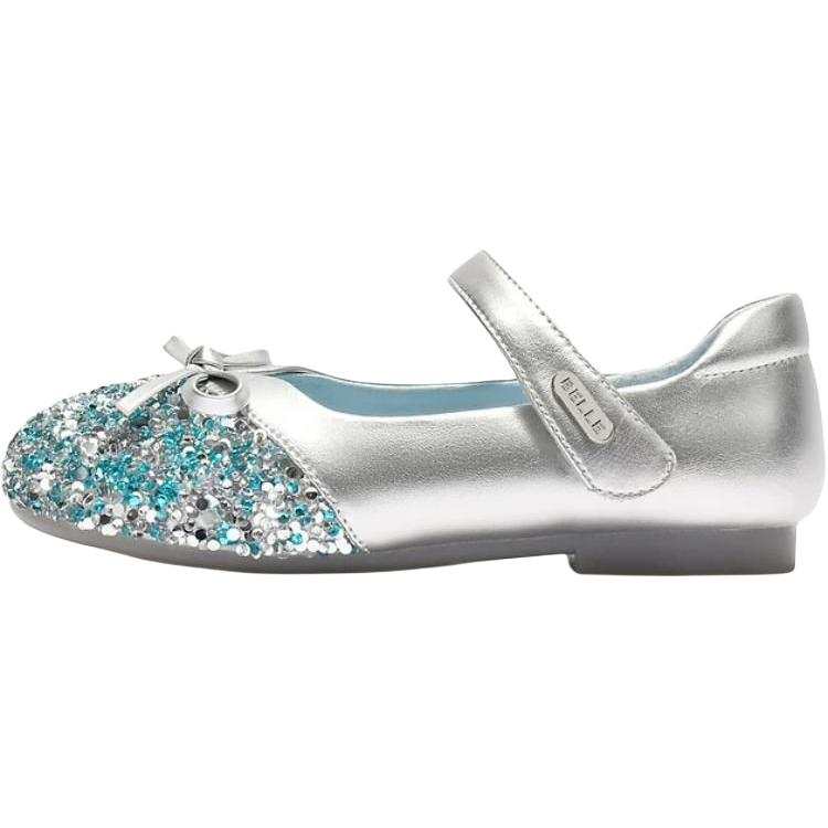 BELLE Abrasion Resistant Low top Kids' Leather Shoes Silver/Blue Children Aged 3 7 Years Old