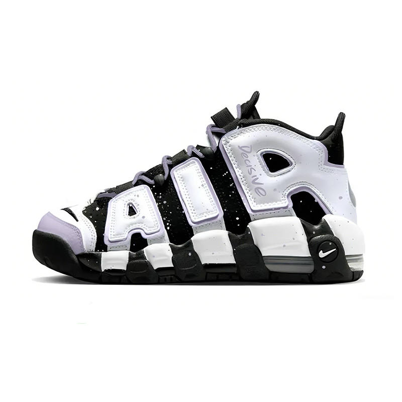 Nike Nike Air More Uptempo Purple Sky Reflecting Moon Cushioning Mid top Children's Basketball Shoes Black Purple Teenagers