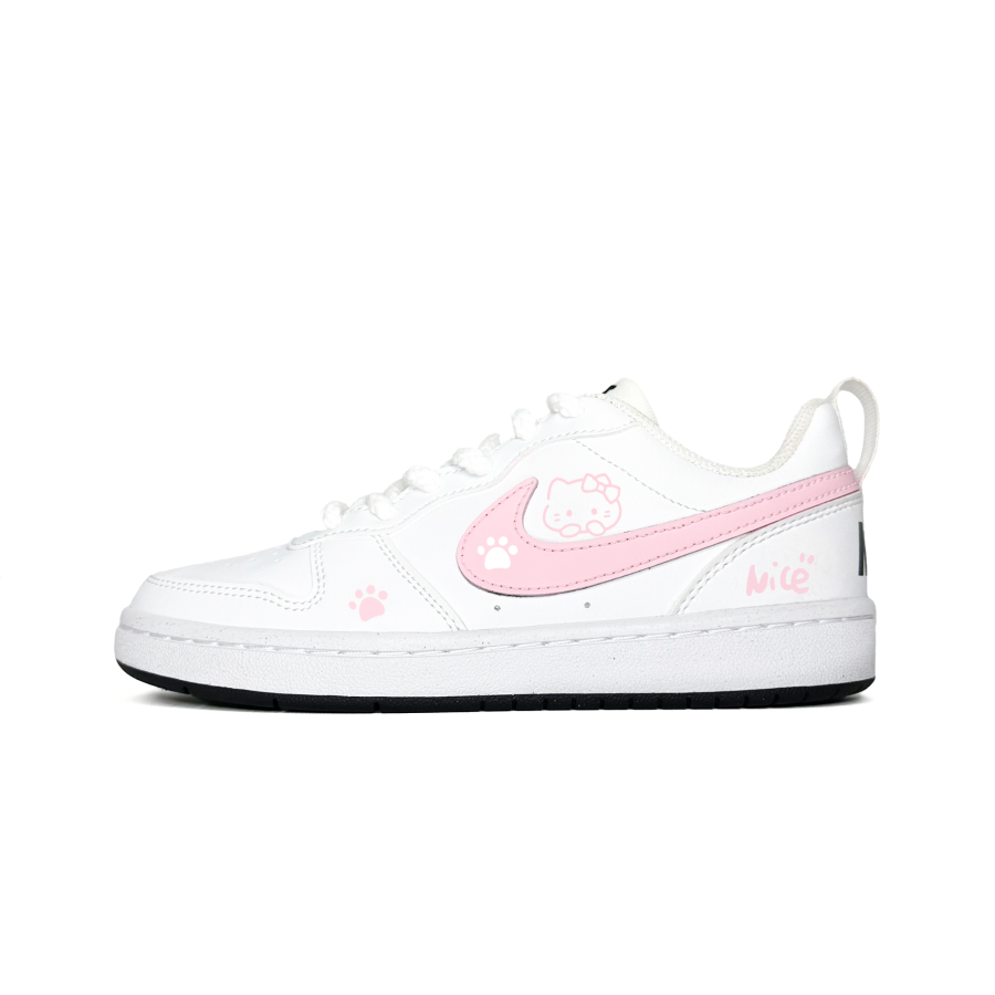 Nike Nike Court Borough Synthetic Leather Abrasion Resistant Low top Kids' Skateboarding Shoes Pink Kids'