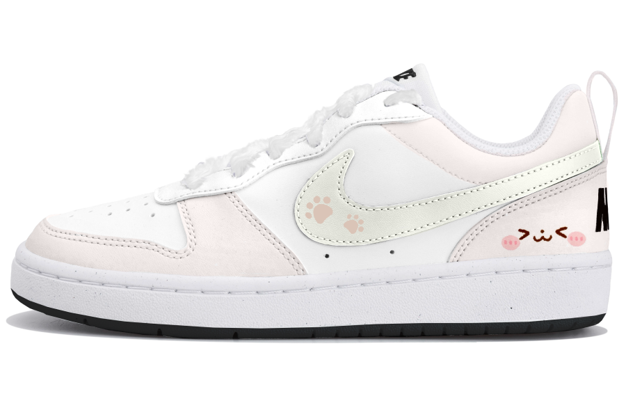 Nike Nike Court Borough Synthetic Leather Low top Kids' Skateboarding Shoes Beige Pink Teenagers