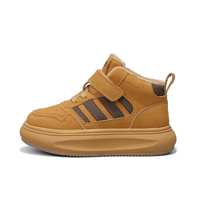 Jeep Synthetic Leather Trendy Lightweight Versatile Fleece Lined Thin Cotton Shoes Abrasion Resistant Thermal Mid top