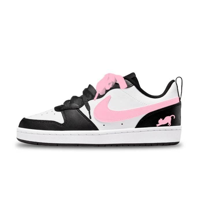 Nike Nike Court Borough Pink Ling Cat Synthetic Leather Slip Resistant Abrasion Resistant Slip Resistant Abrasion Resistant