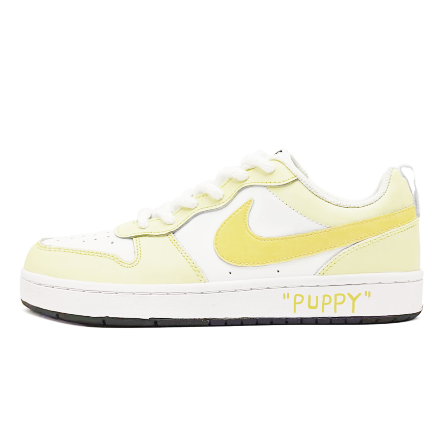 Nike Nike Court Borough LOW RECRAFT Slip Resistant Lightweight Cushioning Low Top Kids' Skateboarding Shoes Yellow Teenagers