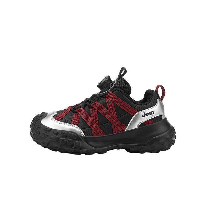 Jeep Slip Resistant Slip Resistant Low top Kids Lifestyle Shoes Black Silver Children Aged 3 7 Years Old