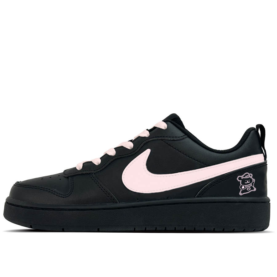 Nike Nike Court Borough Line Little Pink Synthetic Leather Slip Resistant Low top Kids' Skateboarding Shoes Lotus Color