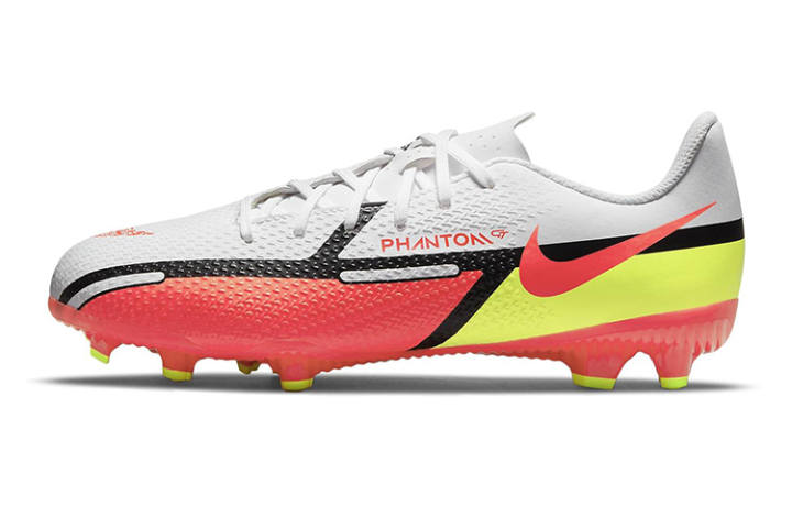 Nike Nike Phantom GT 2 Academy FG/MG Slip Resistant Cushioning Abrasion Resistant Low top Soccer Shoes White Red Kids'