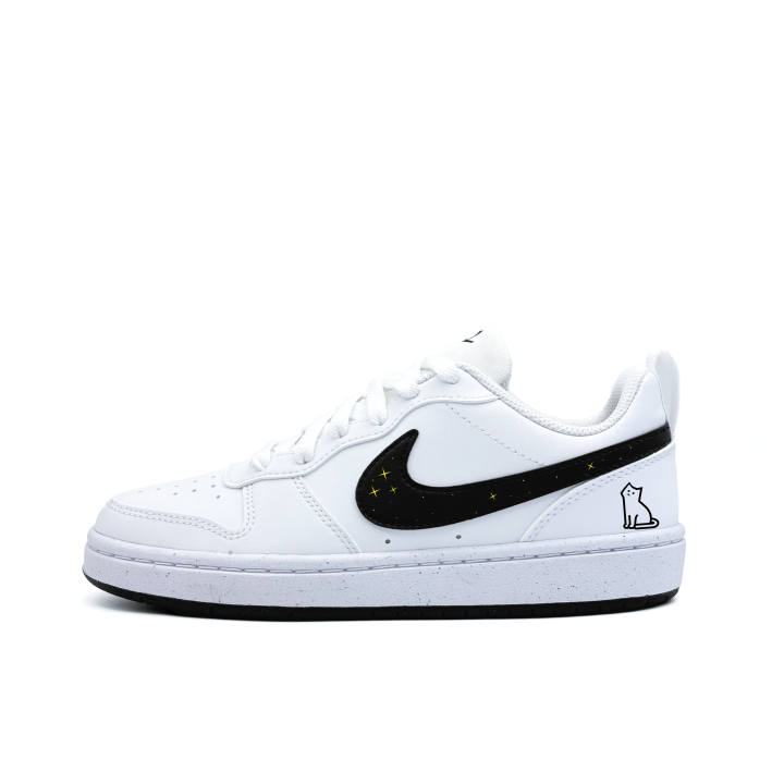 Nike Nike Court Borough Stars Cats Synthetic Leather Abrasion Resistant Abrasion Resistant Low top Kids' Skateboarding Shoes