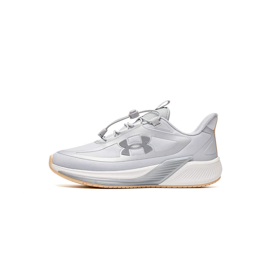 Under Armour Running Collection Fabric Breathable Lightweight Cushioning Low top Kids' Running Shoes Silver Teenagers