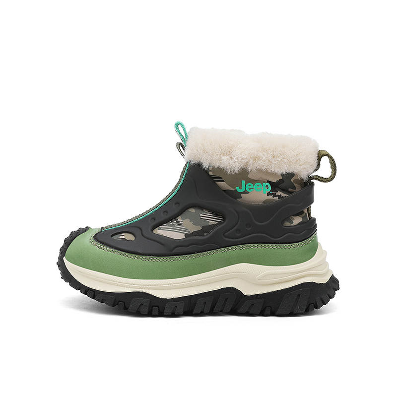 Jeep Synthetic Leather Slip Resistant Anti Kick Abrasion Resistant Thermal Mid top Kids Lifestyle Shoes Teenagers