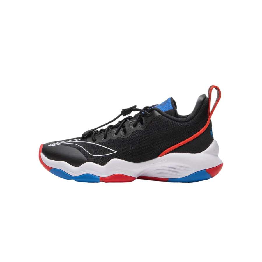 Li-Ning YOUNG Li Ning YOUNG Basketball Synthetic Leather Slip Resistant Low top Basketball Shoes Black Standard White Unisex