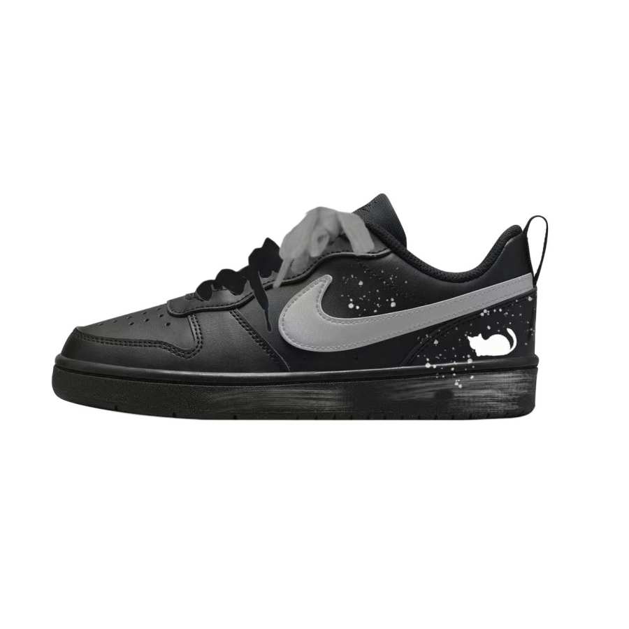 Nike Nike Court Borough Naughty Little Paw Leather Slip Resistant Cushioning Abrasion Resistant Kids' Skateboarding Shoes
