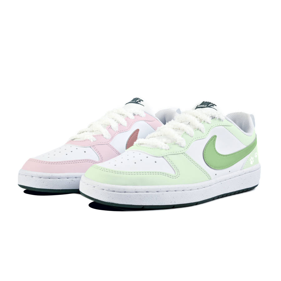 Nike Nike Court Borough Low Recraft Bg Slip Resistant Abrasion Resistant Low top Kids' Skateboarding Shoes Pink Green