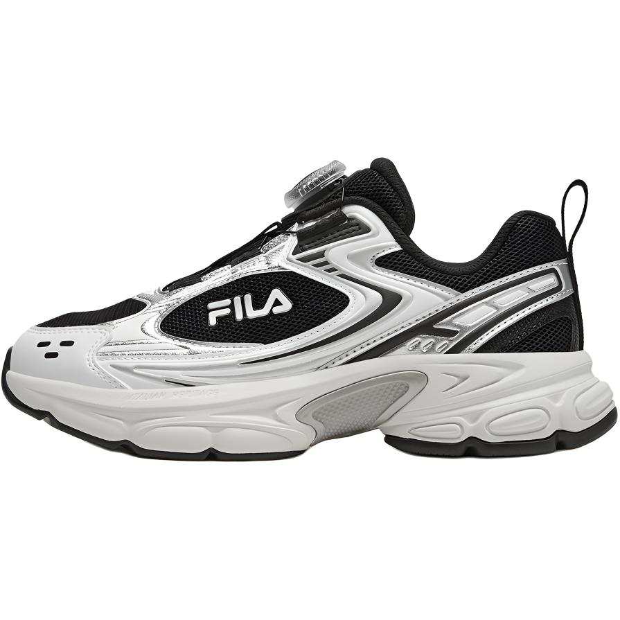FILA KIDS Heritage FHT Lightweight Cushioning Low top Kids' Running Shoes Black/White Teenagers
