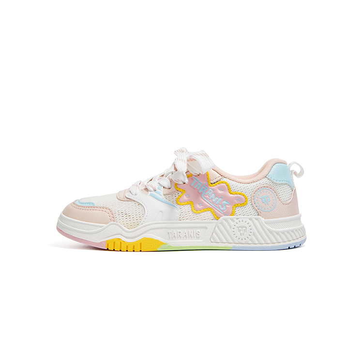 TARANIS Kids' Skateboarding Shoes Star White/Cherry Blossom Pink Kids'