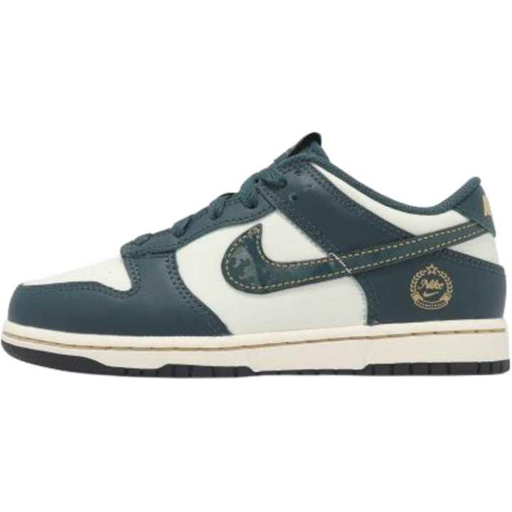Nike Nike Slip Resistant Abrasion Resistant Low top Kids' Skateboarding Shoes Beige Green
