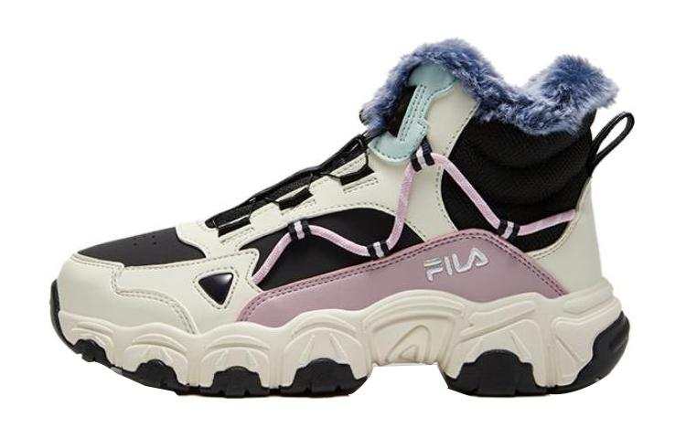 FILA KIDS Comfortable Abrasion Resistant Breathable Low top Kids Lifestyle Shoes Legend Blue Light Purple Teenagers