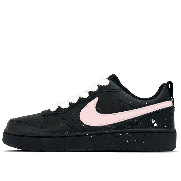 Nike Nike Court Borough Heartwarming Night Synthetic Leather Slip Resistant Low top Kids' Skateboarding Shoes Lotus Color