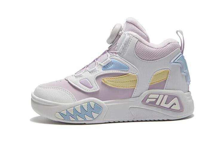 FILA KIDS BB Cushioning, Wear Resistant Low top Children's Basketball Shoes Light Lavender Grass