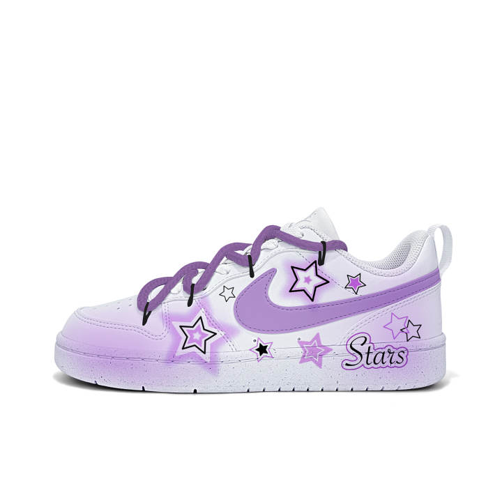 Nike Nike Court Borough Starry Sky Leather Slip Resistant Cushioning Abrasion Resistant Breathable Low top