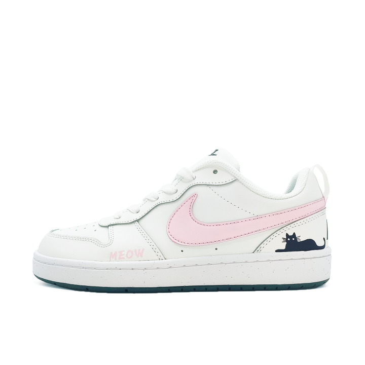 Nike Nike Court Borough MEOW Pink Synthetic Leather, Leather Slip Resistant Abrasion Resistant