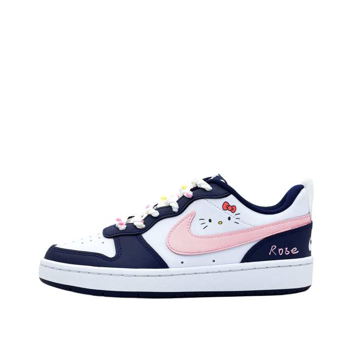 Nike Nike Court Borough Rose Synthetic Leather Slip Resistant Cushioning Lightweight Cushioning Low top