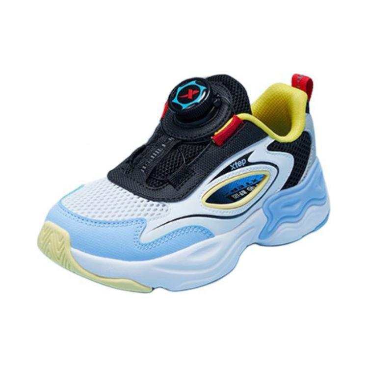XTEP Pre school XTEP Cushioning Breathable Low top Kids' Running Shoes Black Blue White