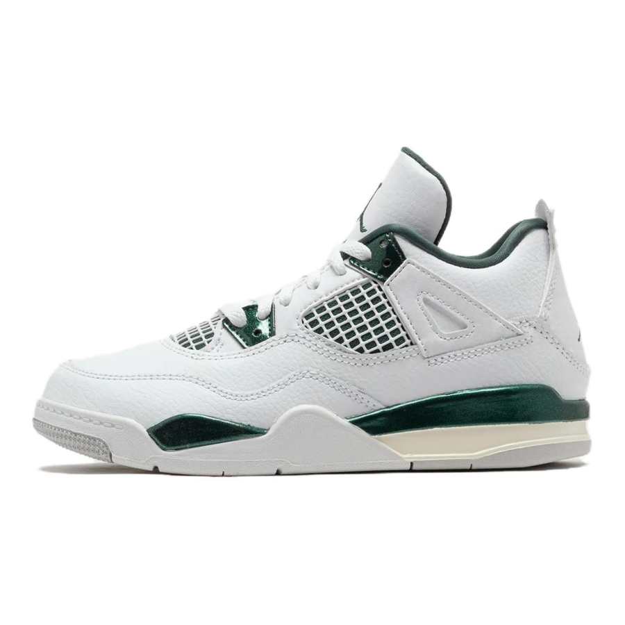 Jordan Jordan Air Jordan 4 Abrasion Resistant Abrasion Resistant Mid top Kids Lifestyle Shoes White Green Kids'