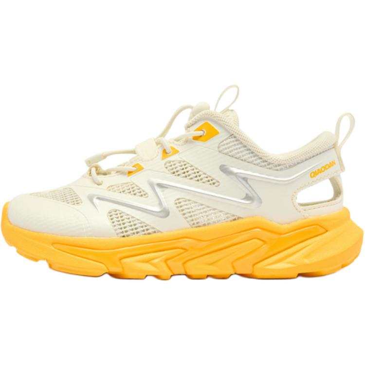 QIAODAN Slip Resistant Abrasion Resistant Low top Kids' Running Shoes Ivory/Silver Children Aged 3 7 Years Old