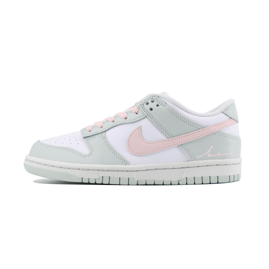 Nike Nike Dunk LOW Love Slip Resistant Abrasion Resistant Low top Kids' Skateboarding Shoes White Pink Teenagers