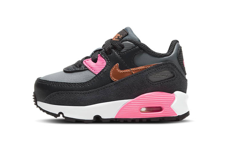 Nike Nike Air Max 90 Low top Toddler Shoes Black Pink Gold Infant And Toddler
