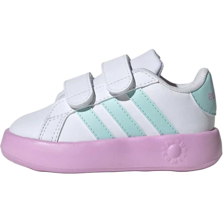 Adidas Adidas GRAND COURT 2.0 Leather Low top Toddler Shoes White Green Purple Infant And Toddler