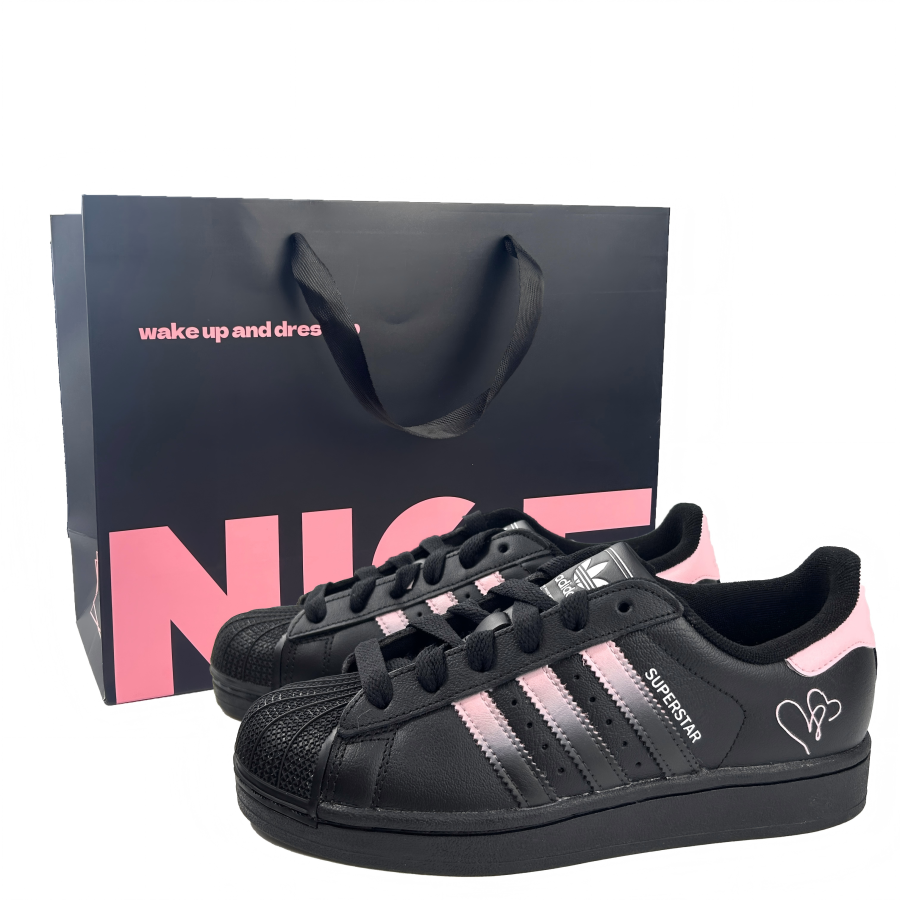Adidas Originals Superstar 2 Cool Blackberry SBOX Abrasion Resistant Low top Kids' Skateboarding Shoes Pink Teenagers