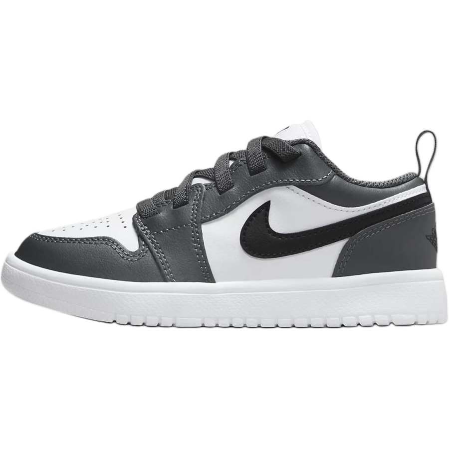 Jordan Jordan Air Jordan 1 Leather Slip Resistant Abrasion Resistant Low top Children's Basketball Shoes Black White