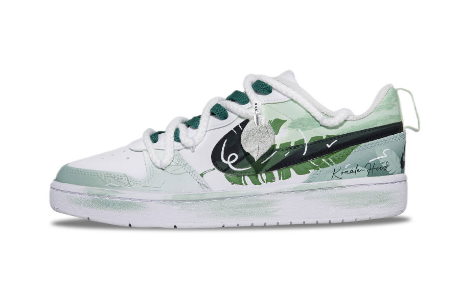 Nike Nike Court Borough Low 2 Leather Slip Resistant Cushioning Abrasion Resistant Low top Kids' Skateboarding Shoes Green