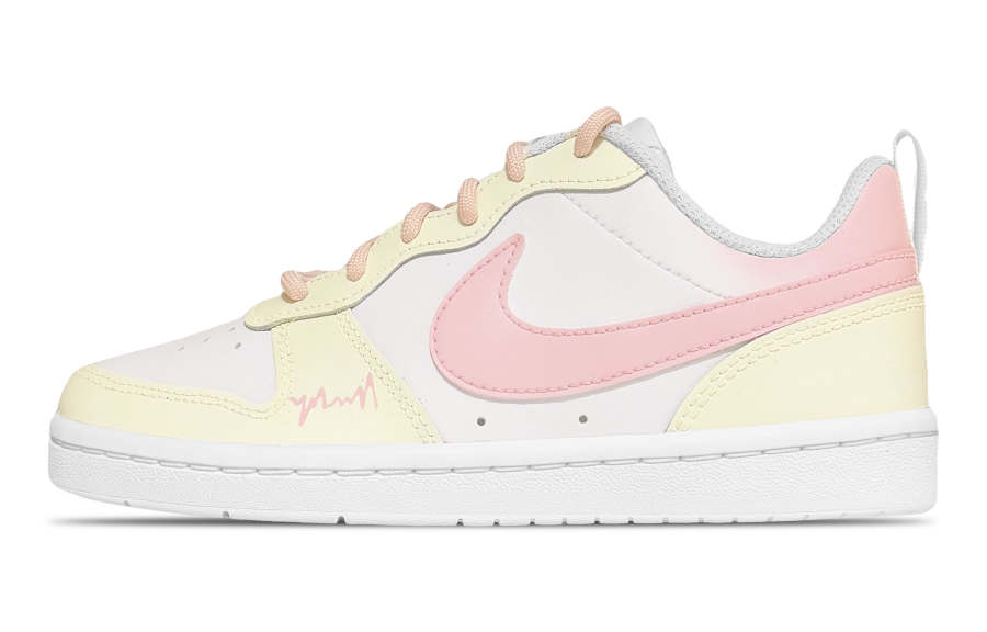 Nike Nike Court Borough Leather Abrasion Resistant Low top Kids' Skateboarding Shoes Yellow Kids'