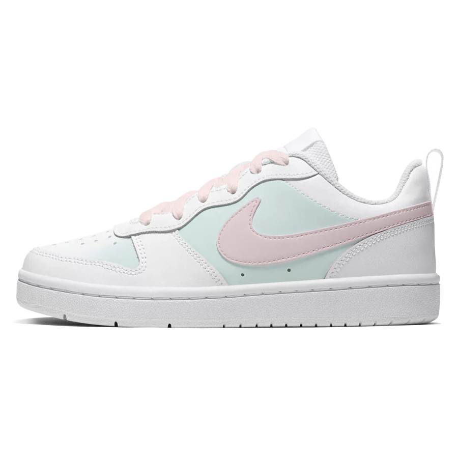 Nike Nike Court Borough Low 2 Leather Slip Resistant Cushioning Low top Kids' Skateboarding Shoes Lotus Color Teenagers