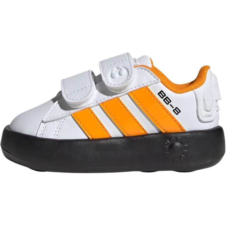 Adidas Star Wars x Adidas GRAND COURT 2.0 Synthetic Leather Low top Toddler Shoes White Orange Infant And Toddler