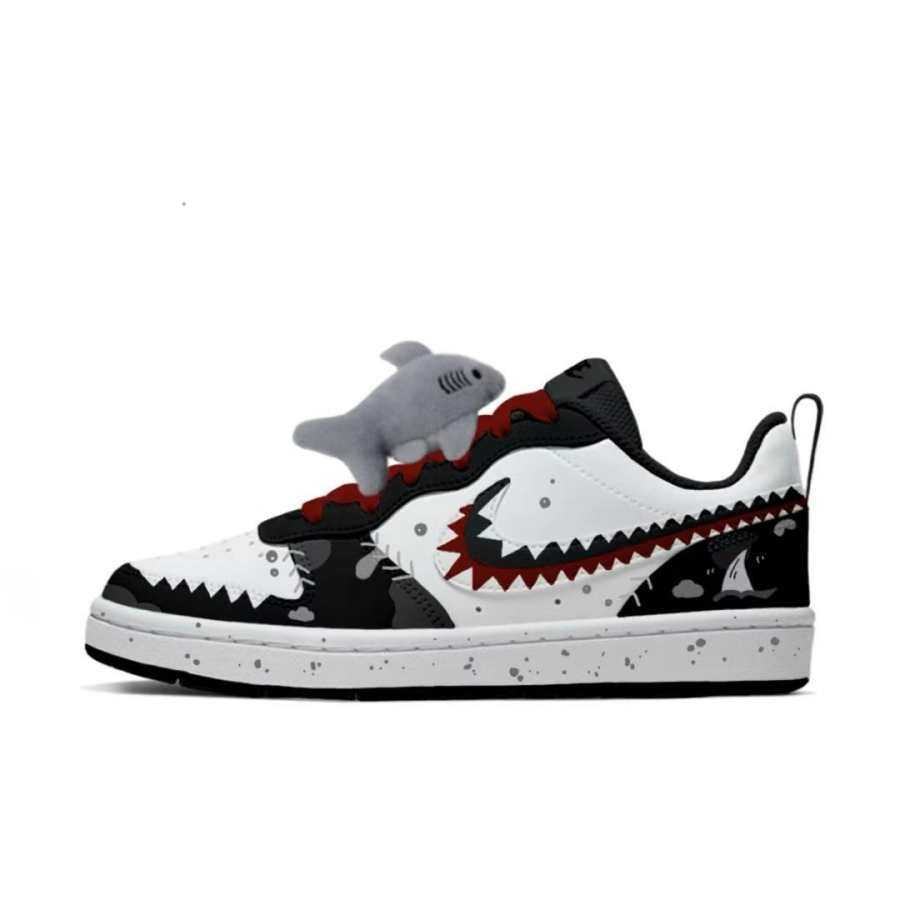 Nike Nike Court Borough Low top Skateboard Shoes Black White Teenagers