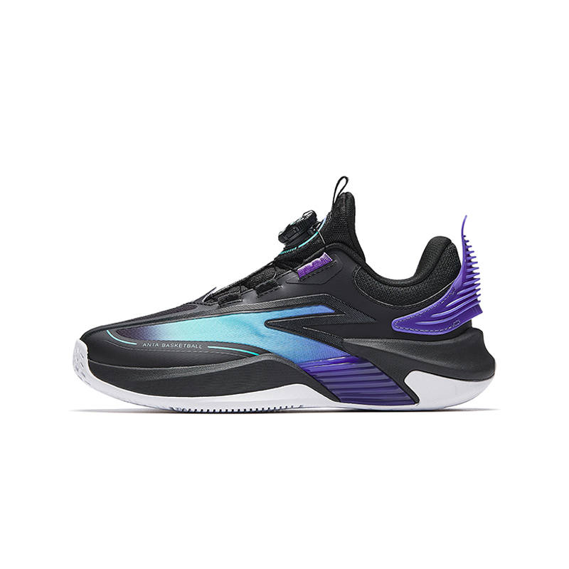 Antakids Fabric Low top Basketball Shoes Black Purple Teenagers