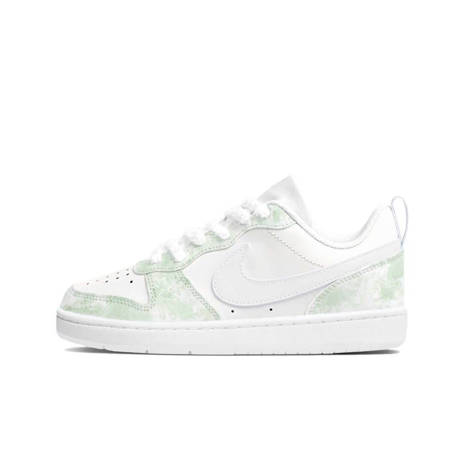 Nike Nike Court Borough Low 2 Slip Resistant Cushioning Abrasion Resistant Low top Kids' Skateboarding Shoes White Green