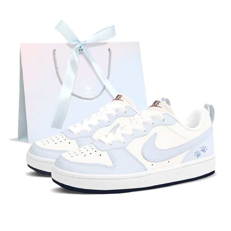 Nike Nike Court Borough Maris Sal Cat Paw Leather Slip Resistant Abrasion Resistant Low top Kids' Skateboarding Shoes