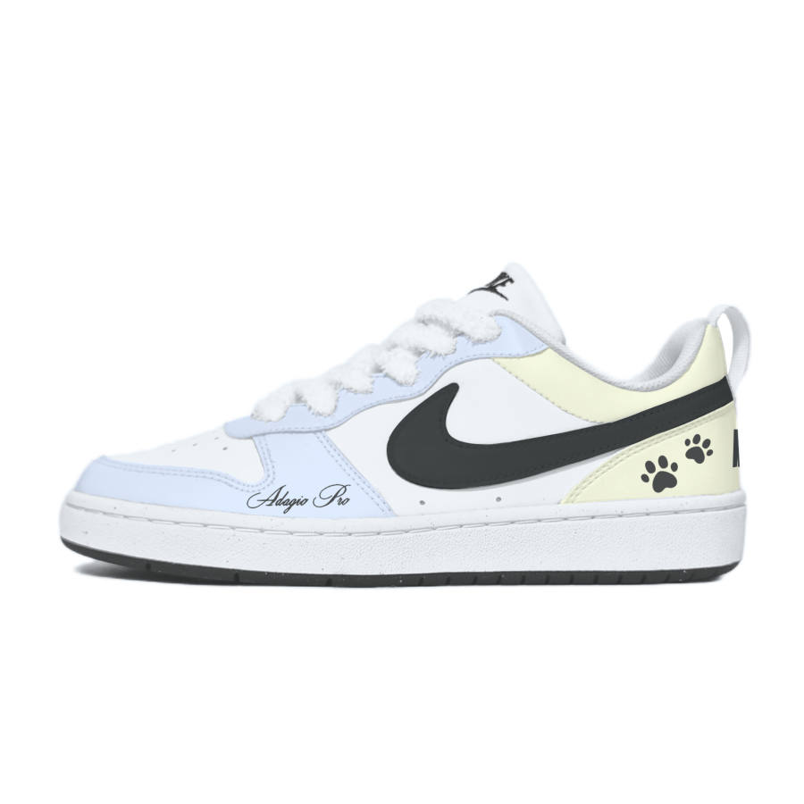 Nike Nike Court Borough Low top Kids' Skateboarding Shoes Yellow Blue Teenagers
