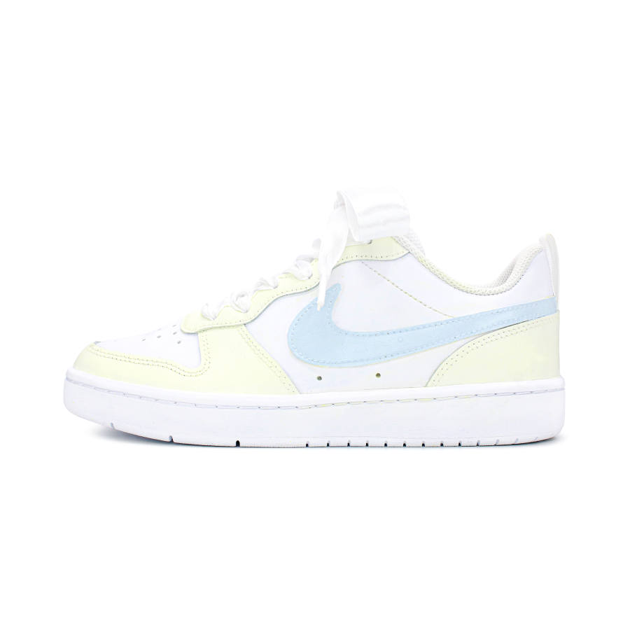 Nike Nike Court Borough 2 Slip Resistant Abrasion Resistant Low top Kids' Skateboarding Shoes Yellow Blue Teenagers