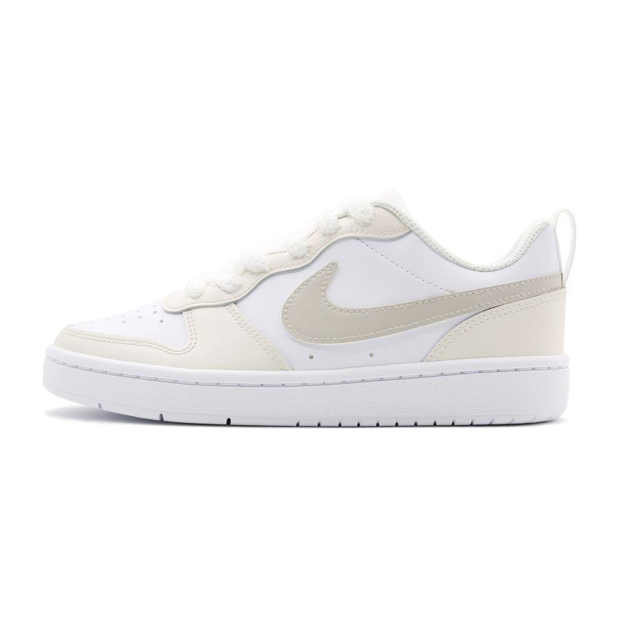 Nike Nike Court Borough Slip Resistant Abrasion Resistant Low top Kids' Skateboarding Shoes White Apricot Teenagers