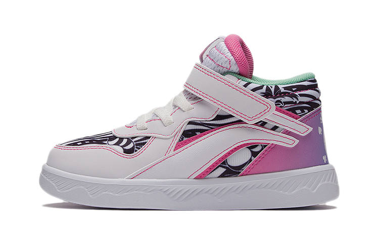 Li-Ning YOUNG Li Ning Slip Resistant Cushioning Abrasion Resistant Mid top Kids' Skateboarding Shoes Pink Children Aged 3 7 Years Old
