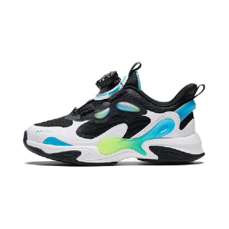 Antakids Comfortable Slip Resistant Low top Kids Lifestyle Shoes Black White Blue Children Aged 3 7 Years Old